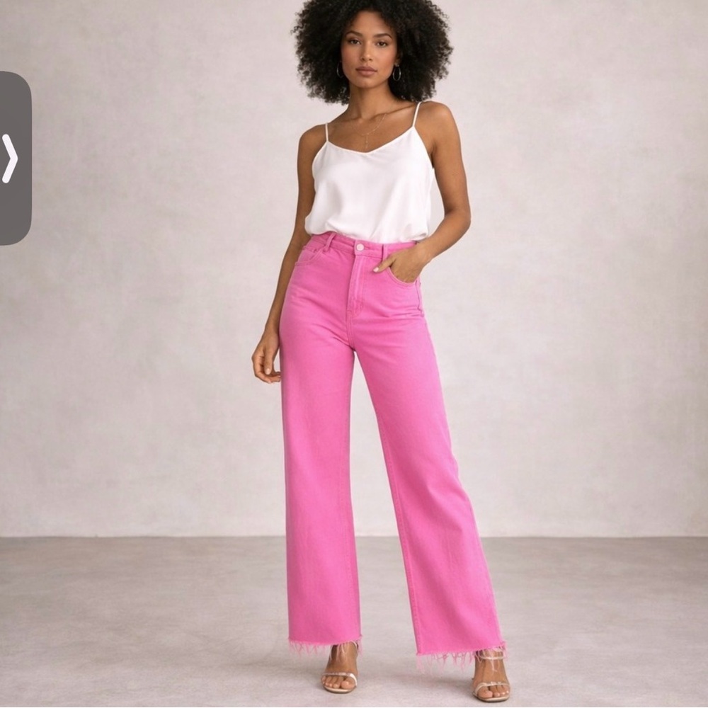 Zara Pink Straight Leg Jeans